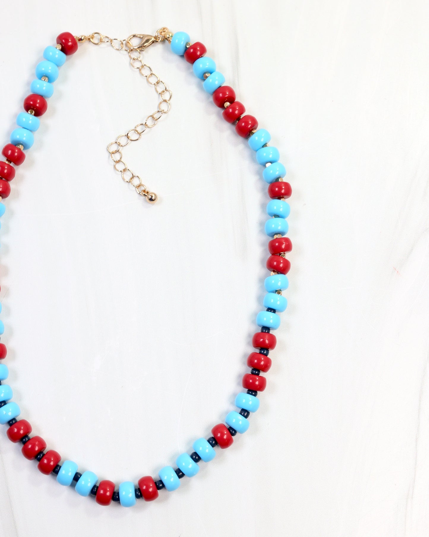 Ellison Stone Necklace Powder Blue Red