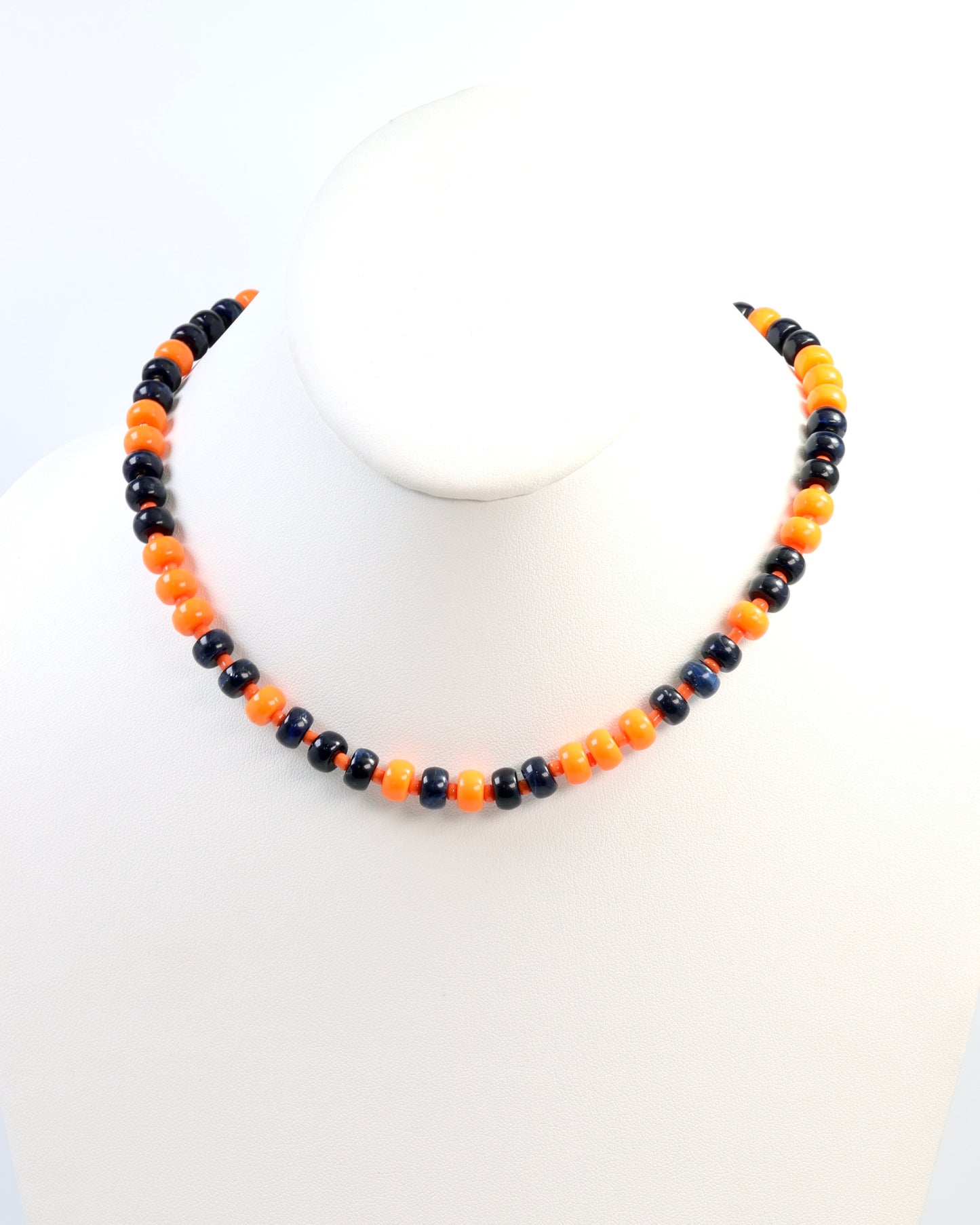 Ellison Stone Necklace Navy Orange