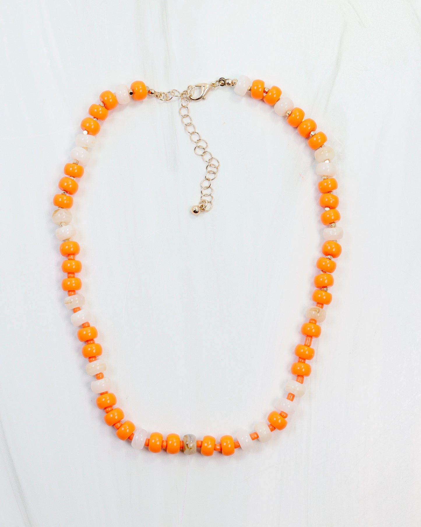 Ellison Stone Necklace Orange White