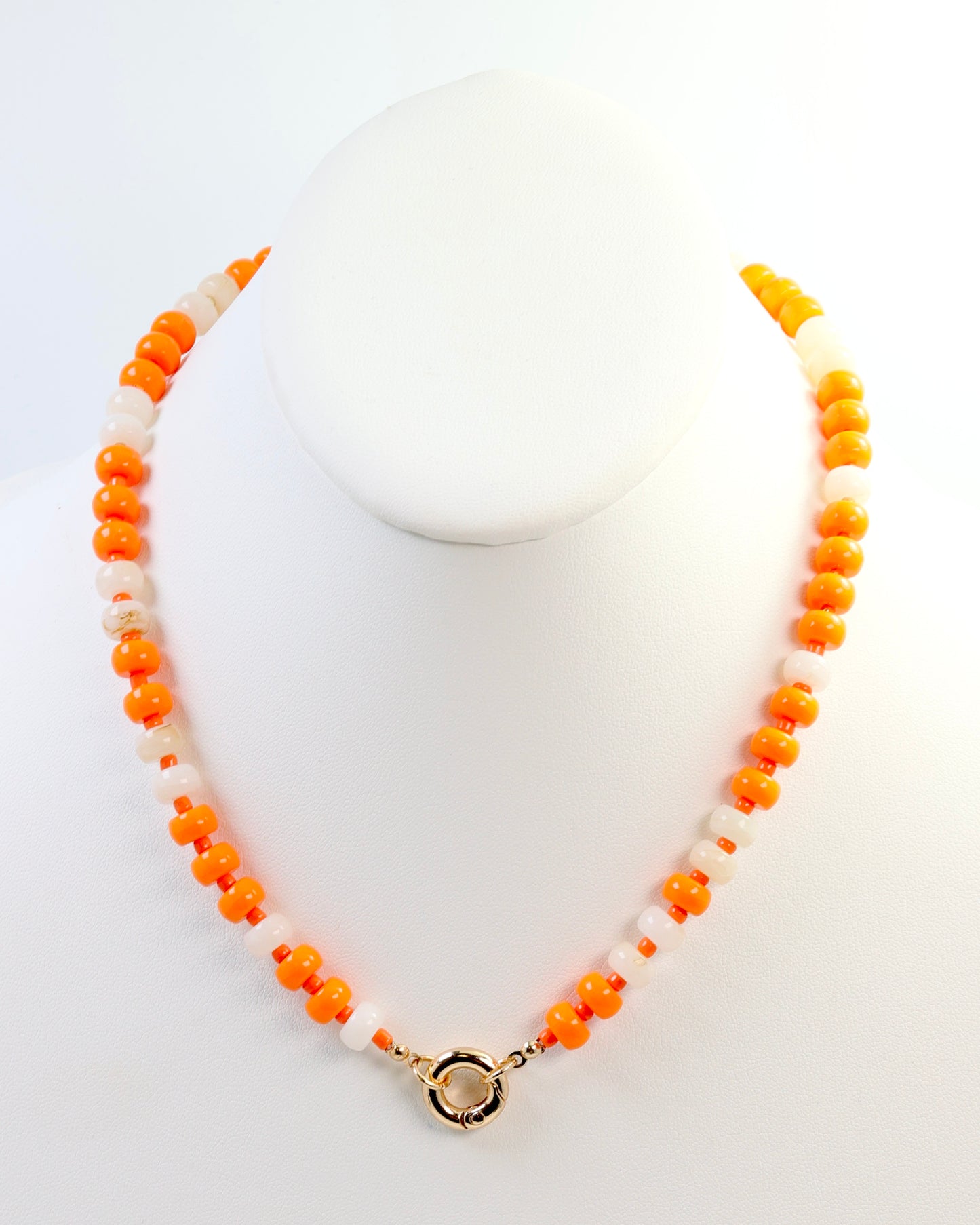 McLane Stone Necklace with Toggle Orange White