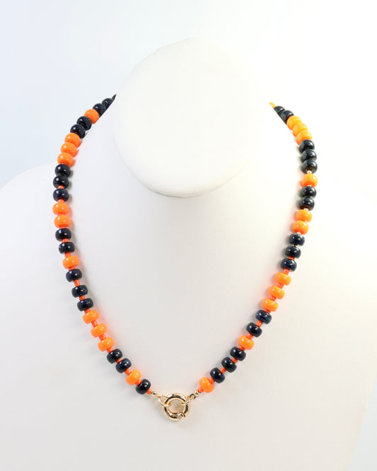 McLane Stone Necklace with Toggle Navy Orange