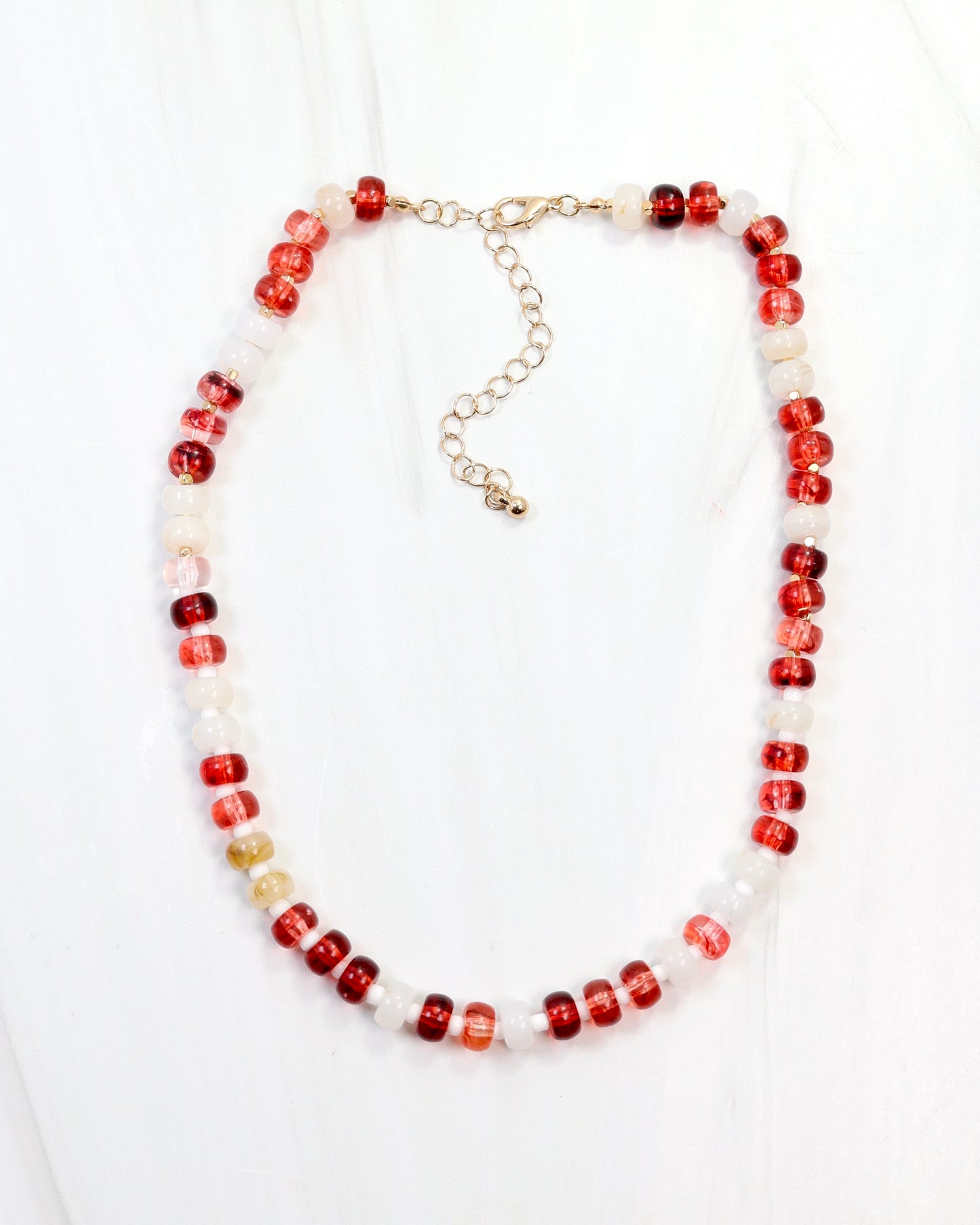 Ellison Stone Necklace Red White