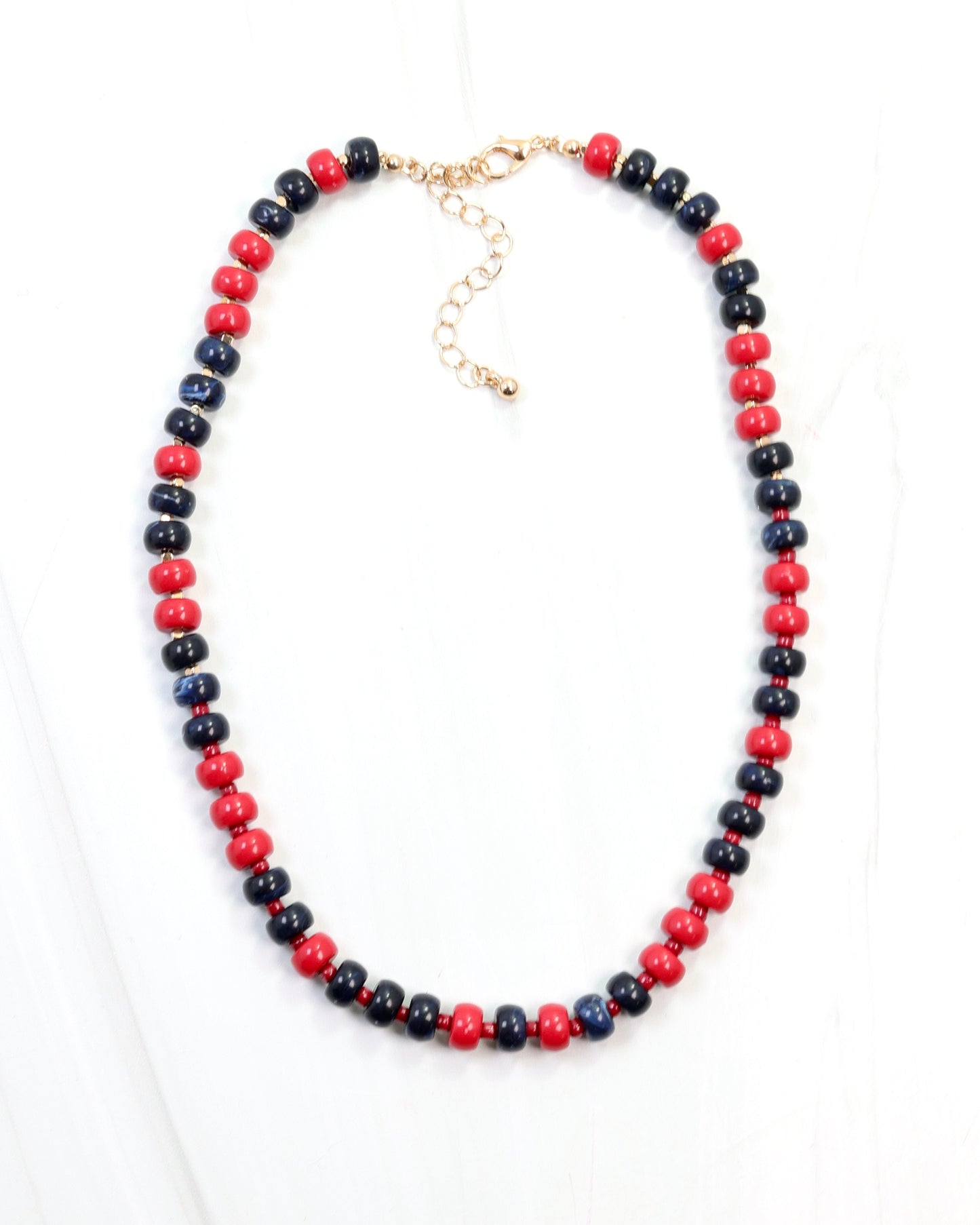 Ellison Stone Necklace Navy Red