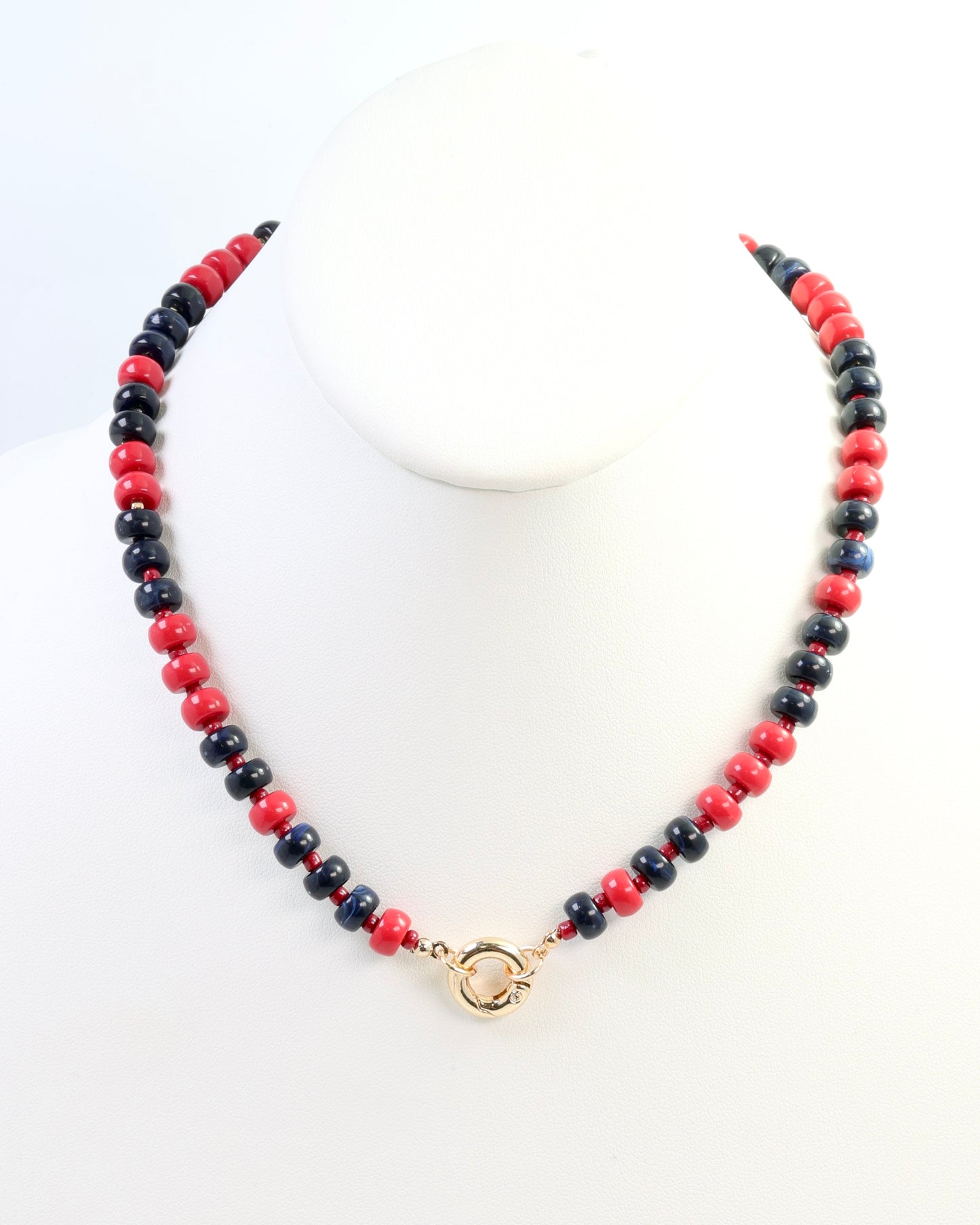 McLane Stone Necklace with Toggle Navy Red