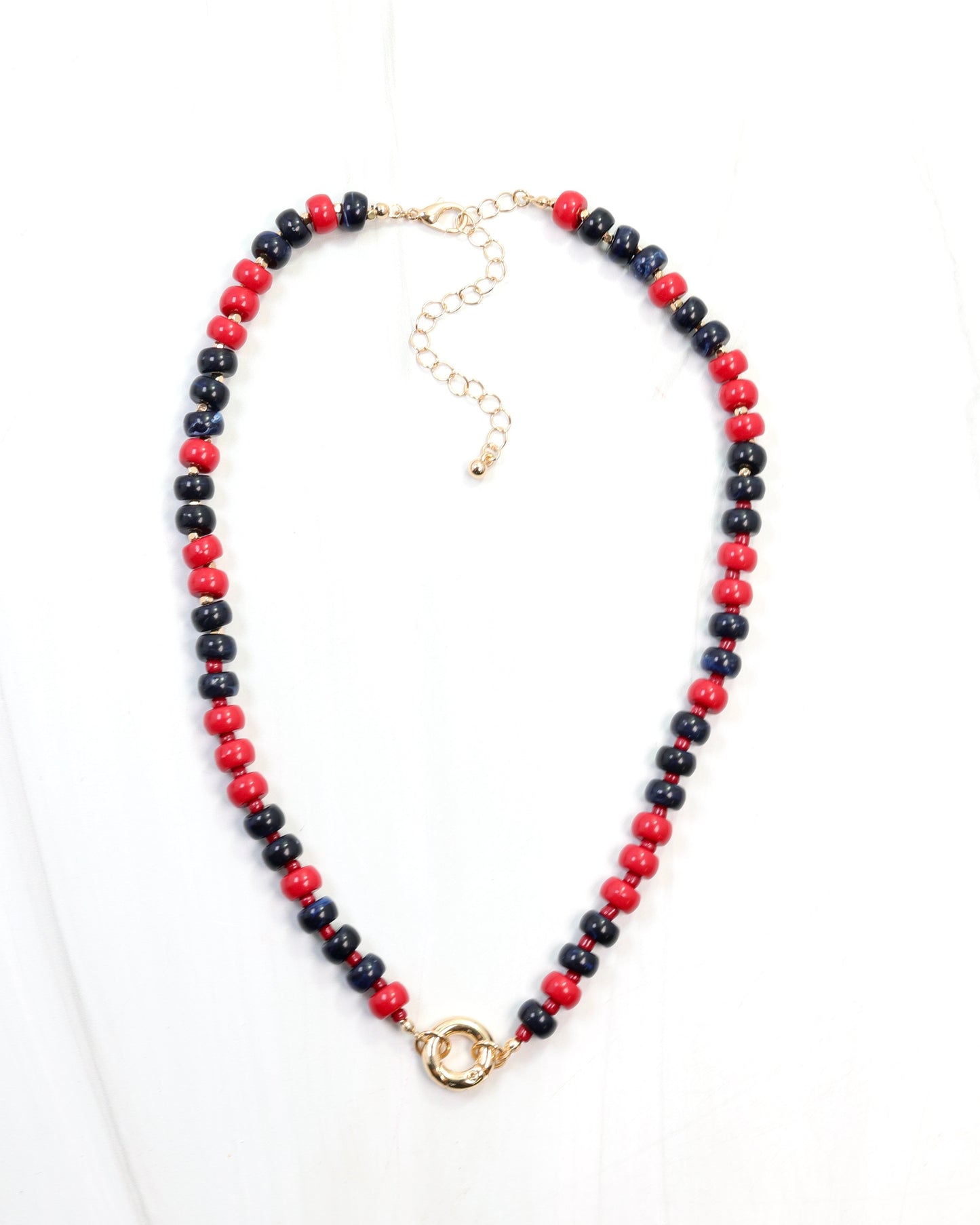 McLane Stone Necklace with Toggle Navy Red