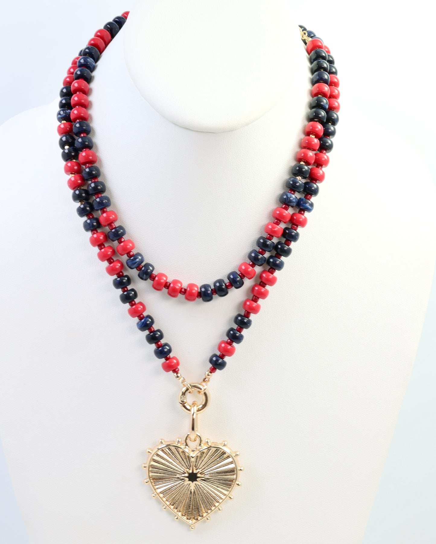 Stone Necklace Bundle Navy Red