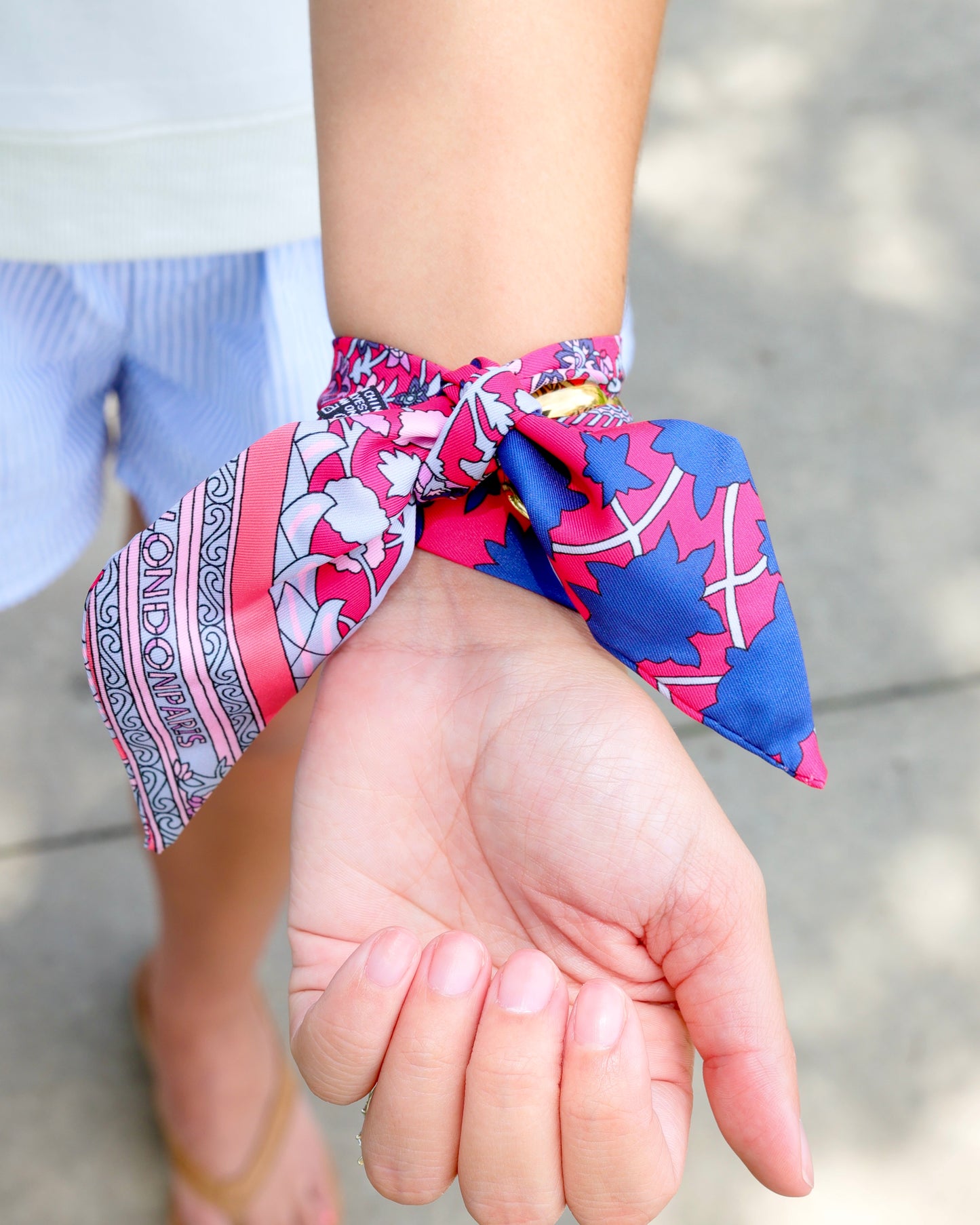 Sedgefield Scarf Bracelet Navy Red