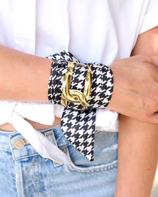 Serafina Scarf Bracelet Black White