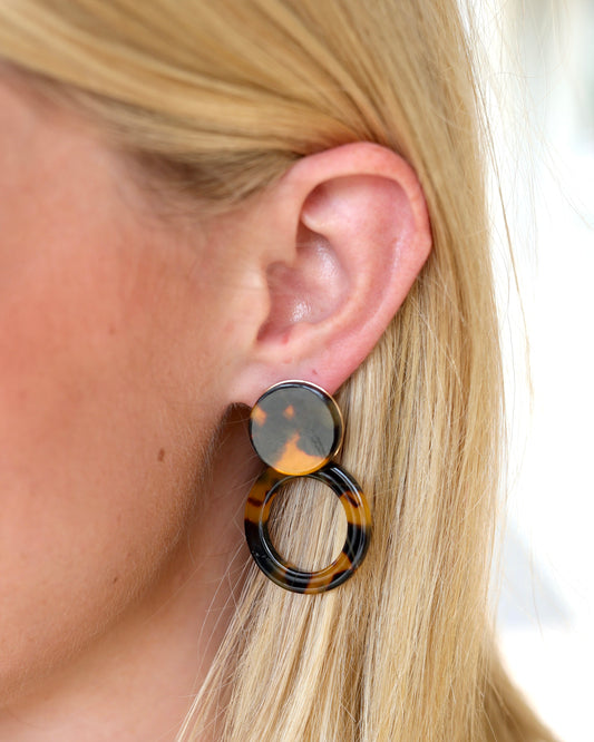 Bentlee Circle Drop Earring Tortoise