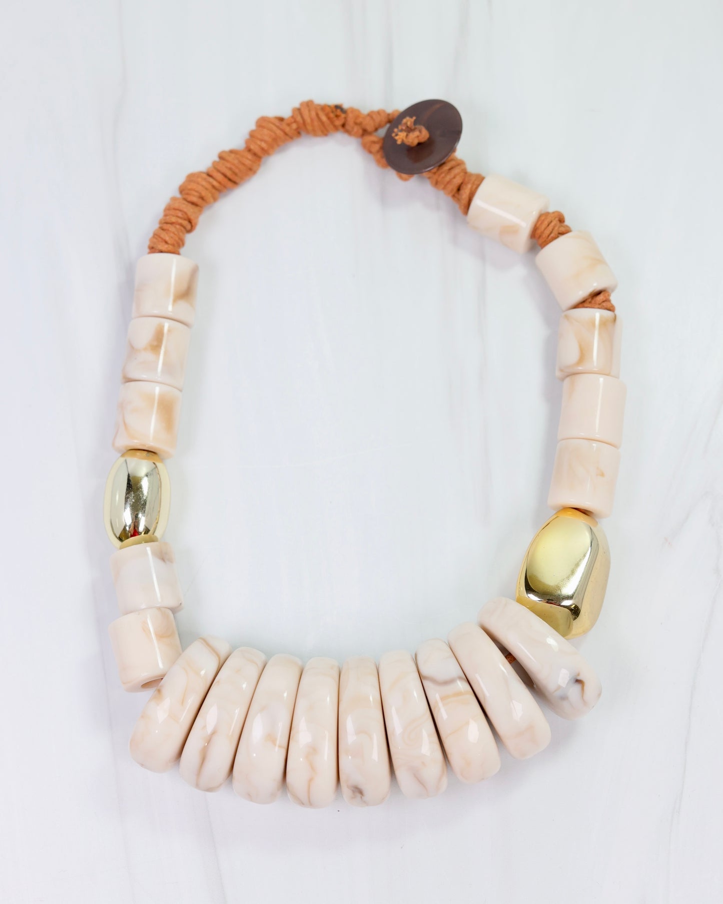 Miranda Beaded Statement Necklace Natural