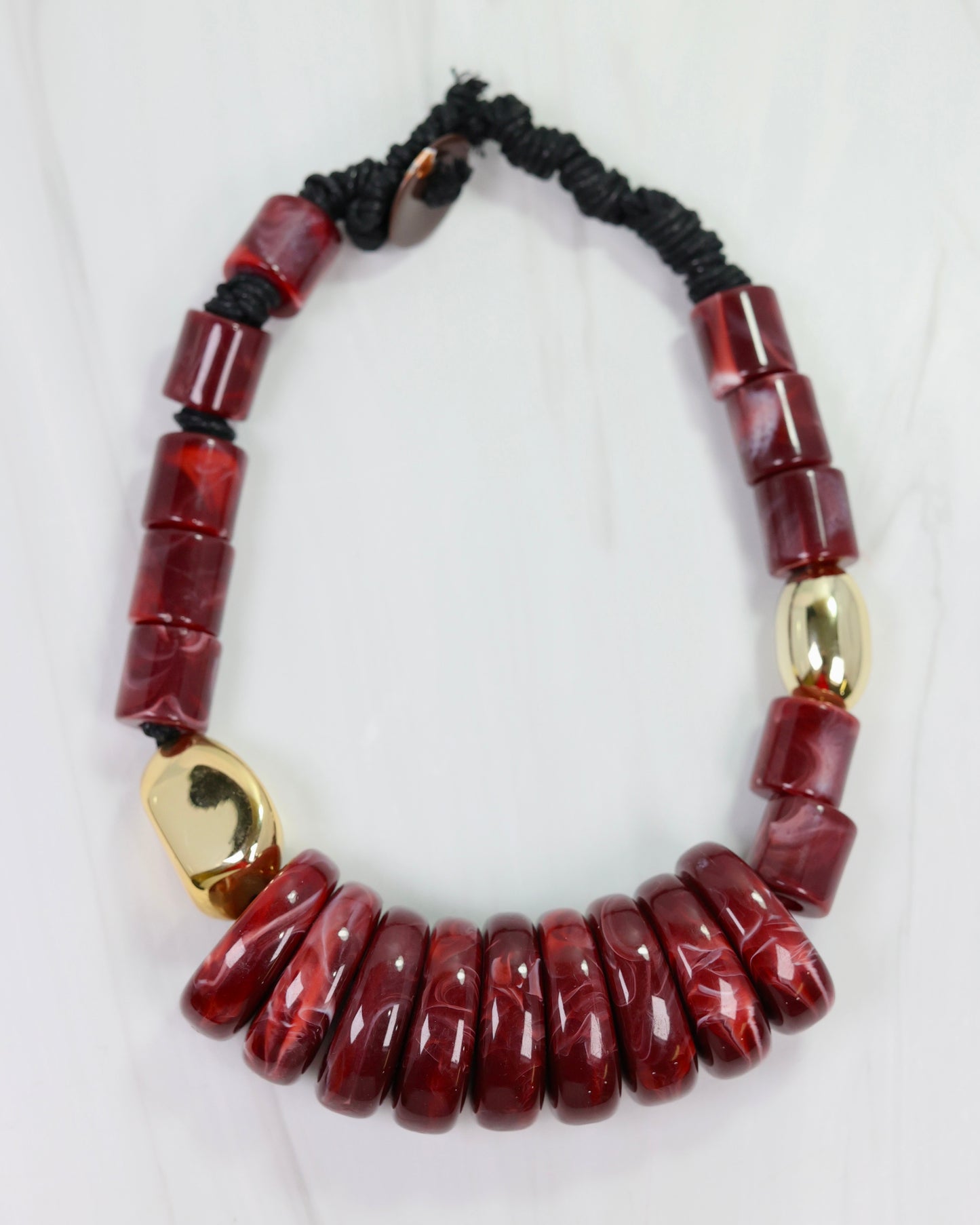 Miranda Beaded Statement Necklace Garnet