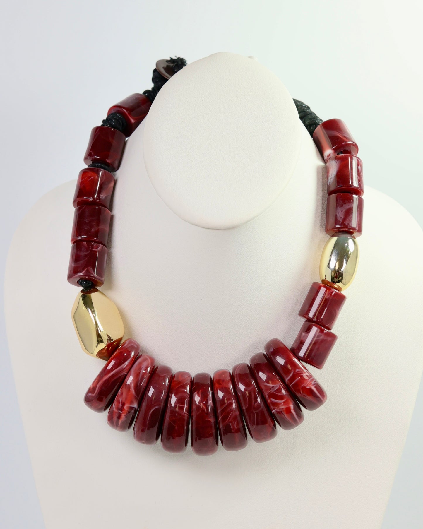 Miranda Beaded Statement Necklace Garnet