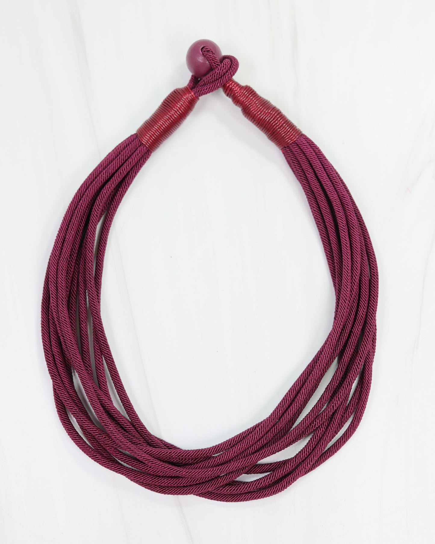 Cranston Cord Necklace Burgundy