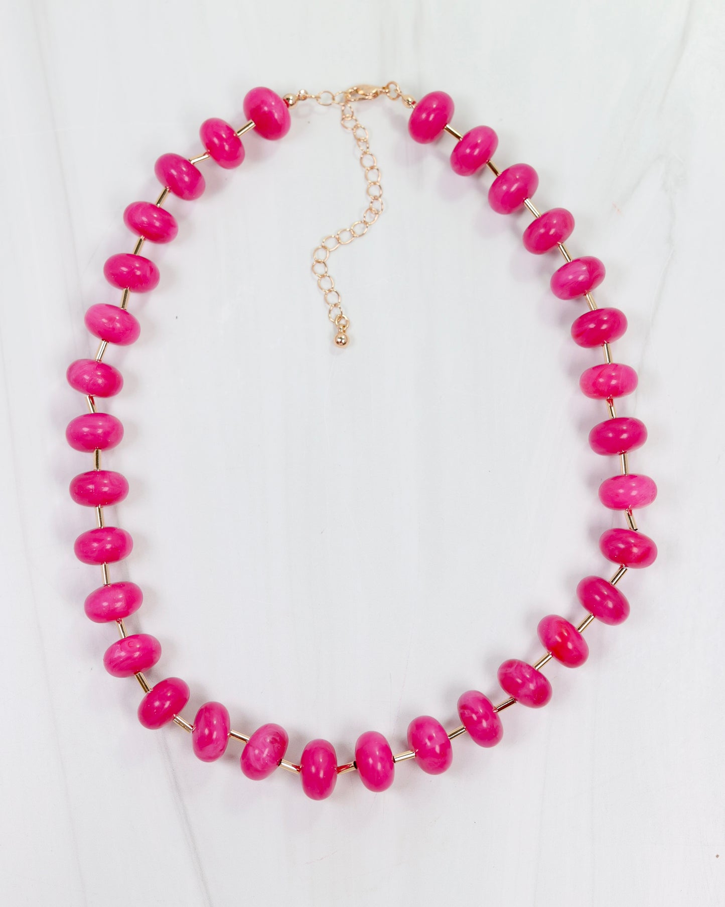 Erica Beaded Necklace Fuchsia