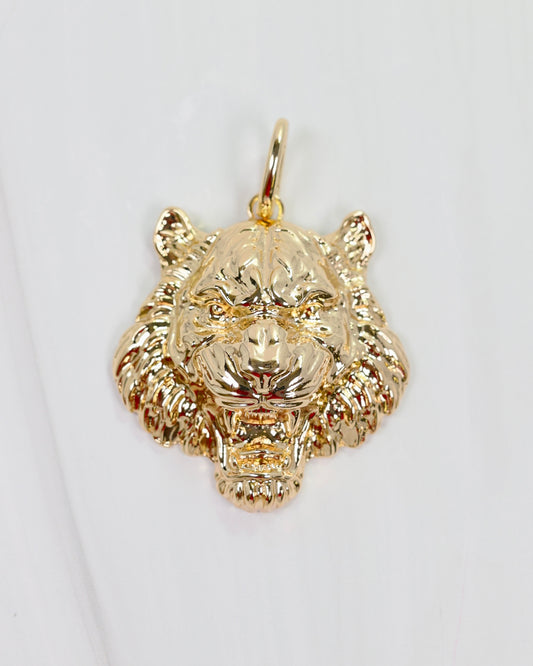 Growling Tiger Charm Gold