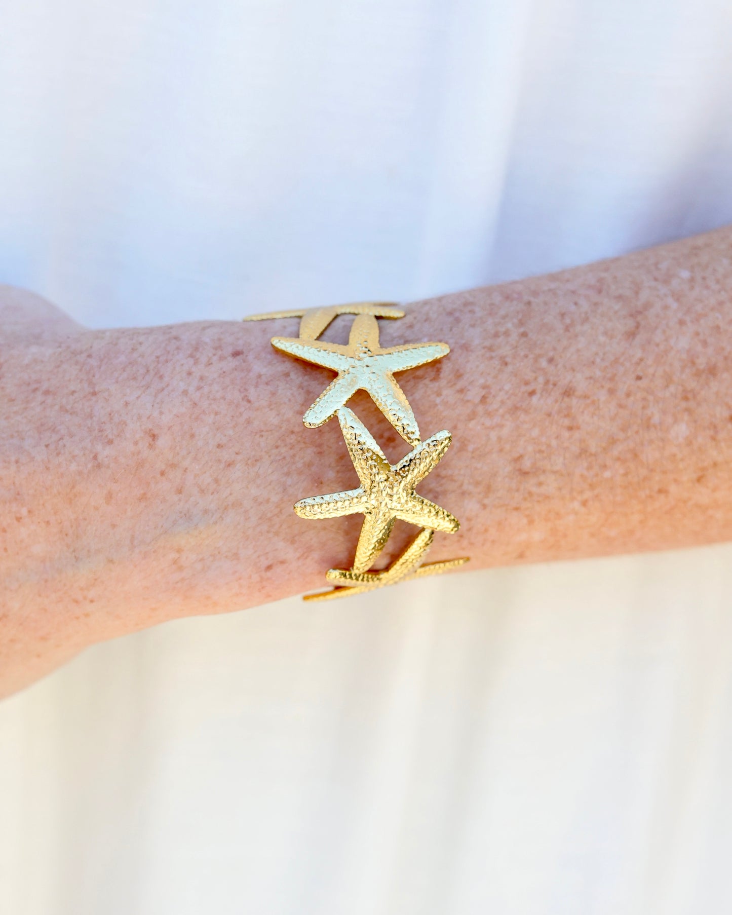 Meridian Starfish Cuff Bracelet Gold