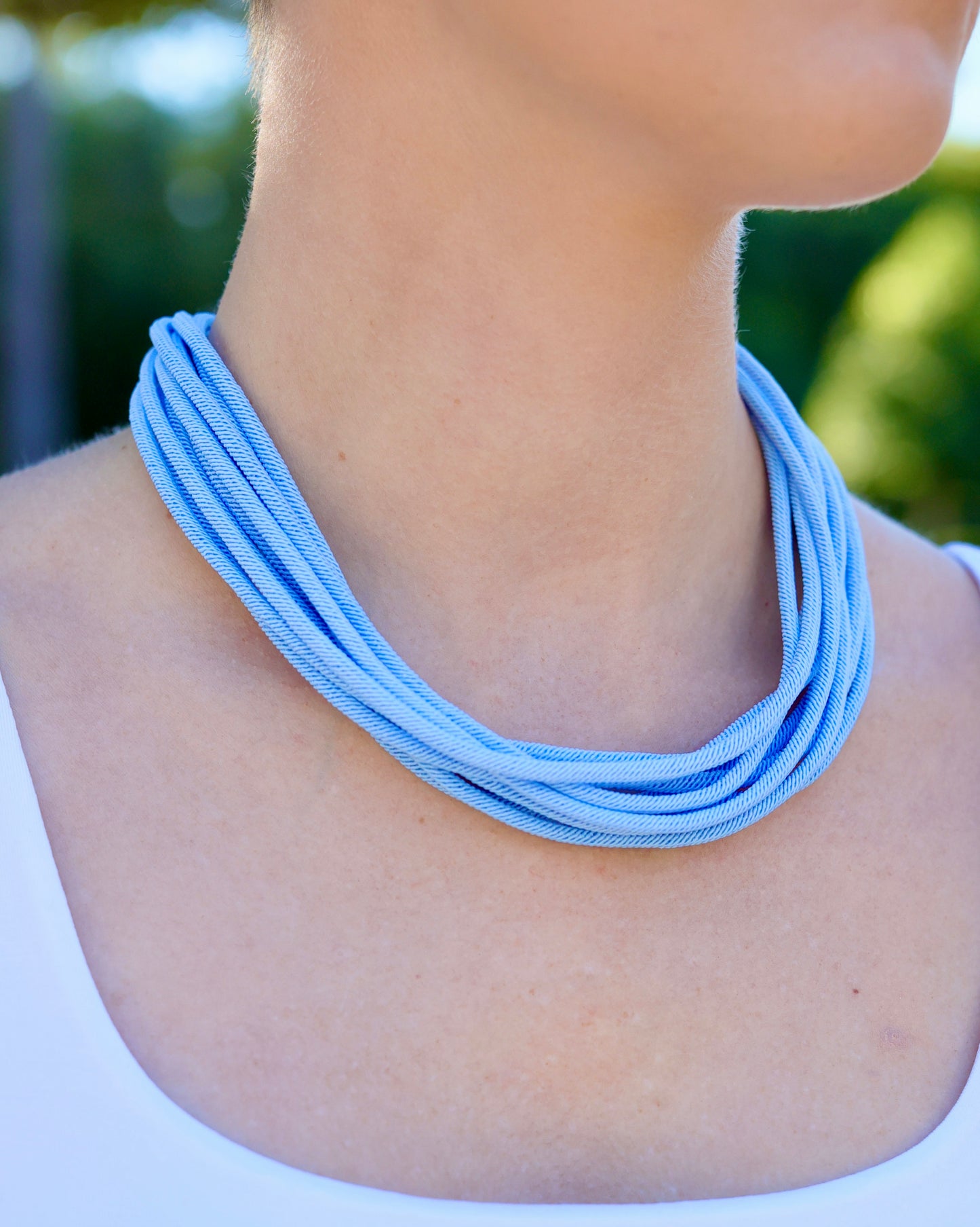 Cranston Cord Necklace Light Blue
