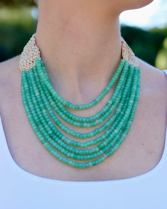 Ironwood Multi Layered Beaded Necklace Green