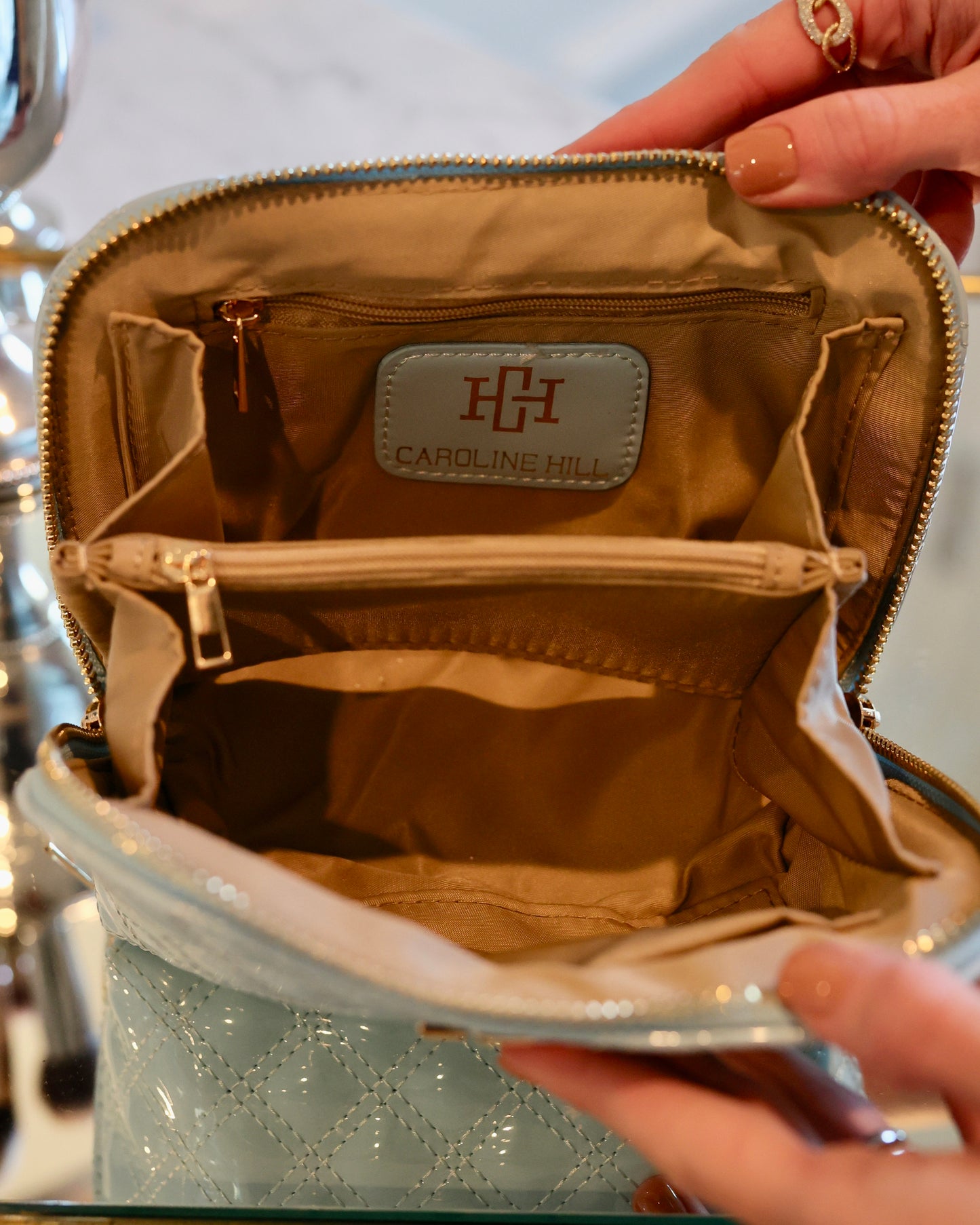 Ibiza Small Pouch Light Blue Patent