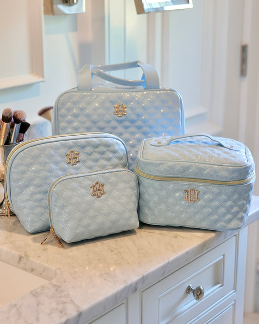 Makeup Bag Bundle Baby Blue Patent