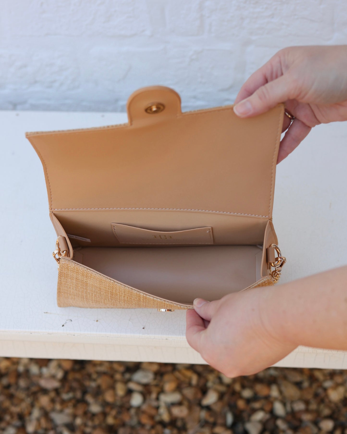 Waverly Clutch Natural Kelly Green