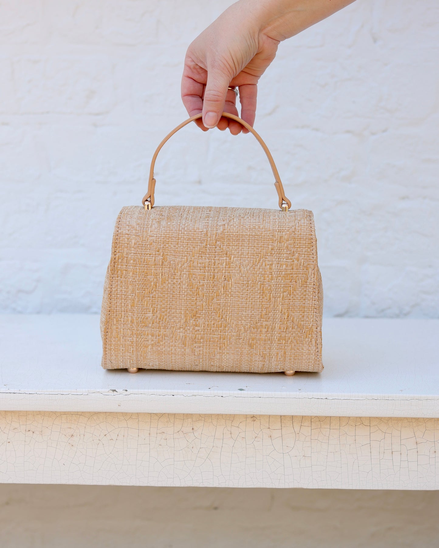 Vivienne Handbag in Natural Lattice Tan