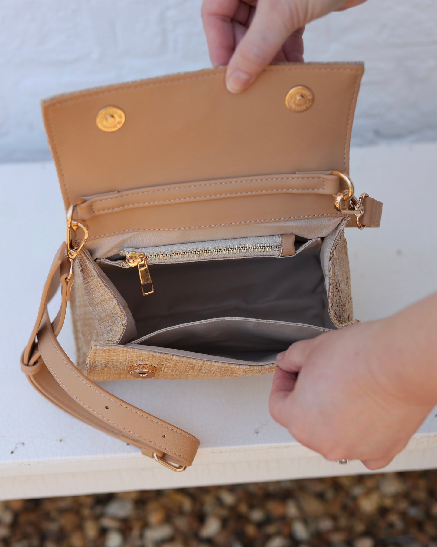 Vivienne Handbag in Natural Lattice Tan
