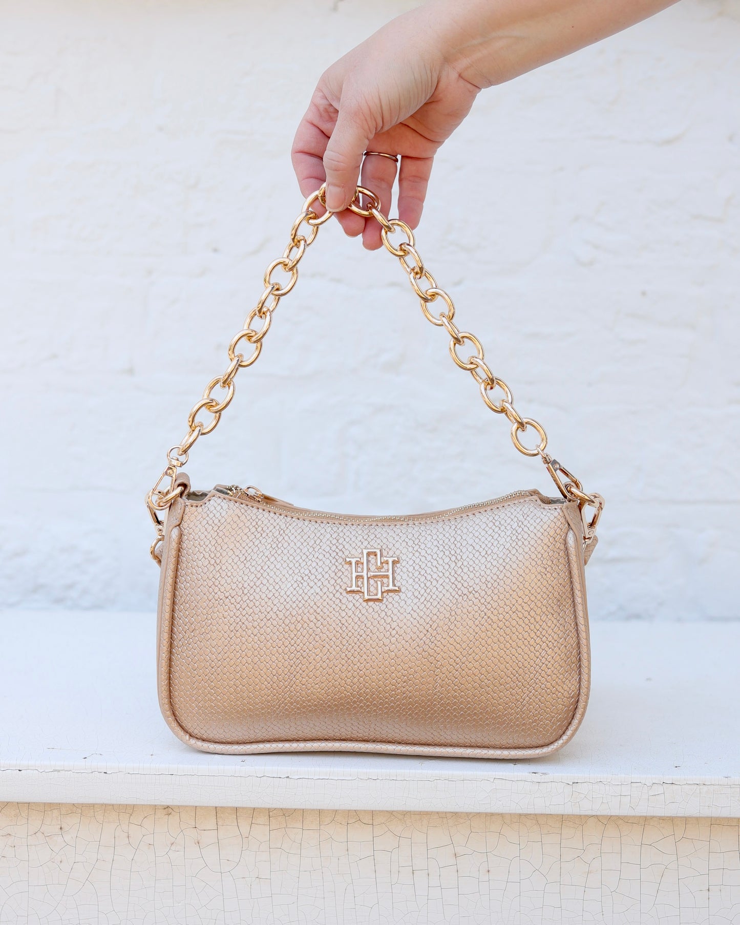 Joan Crossbody Woven Gold