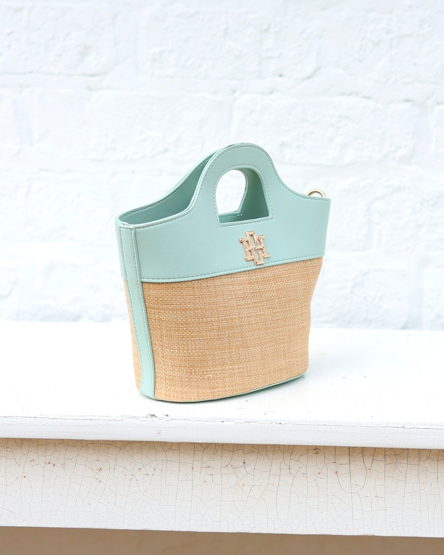 Emma Mini Tote Natural Mint