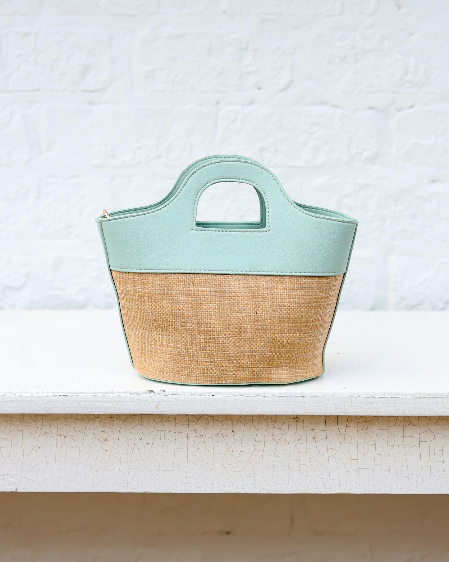 Emma Mini Tote Natural Mint