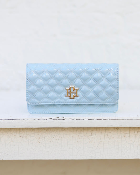 Brynleigh Clutch Crossbody Light Blue Patent