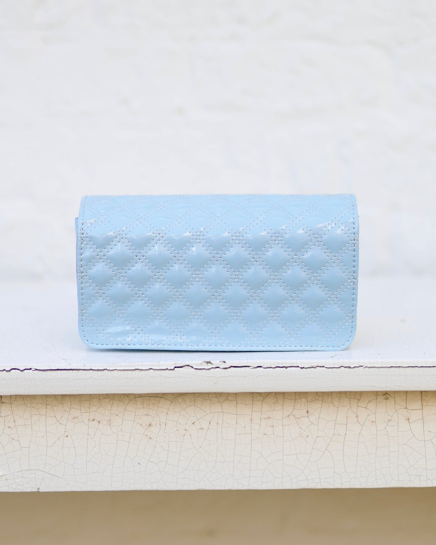 Brynleigh Clutch Crossbody Light Blue Patent