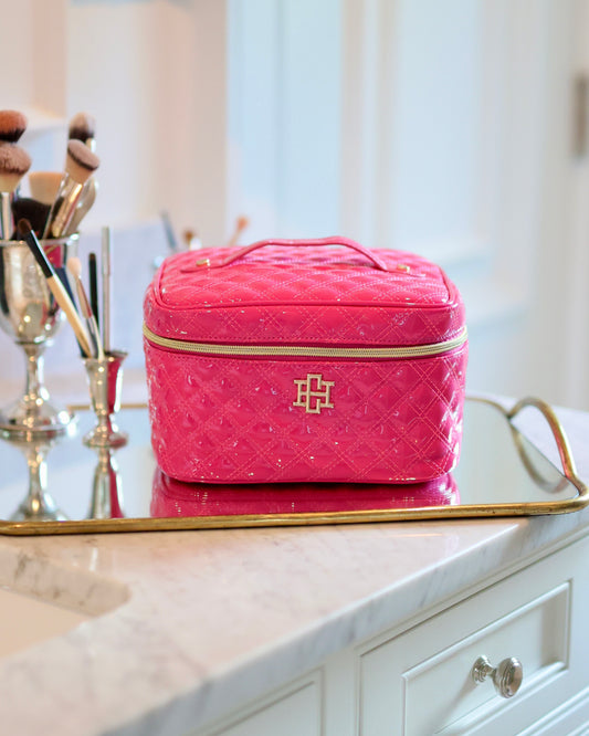 Hampton Train Case Hot Pink Patent