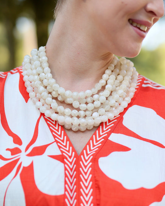 Cadence Multi Layered Beaded Necklace Ivory