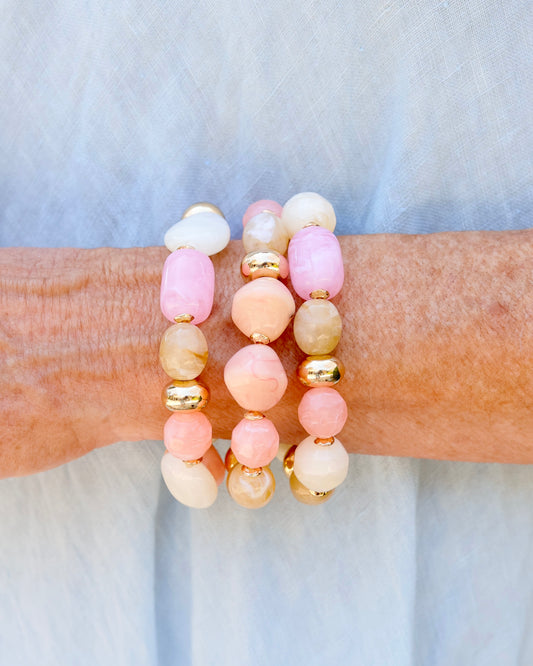 Ambridge Stone Stretch Bracelet Set Pink Multi