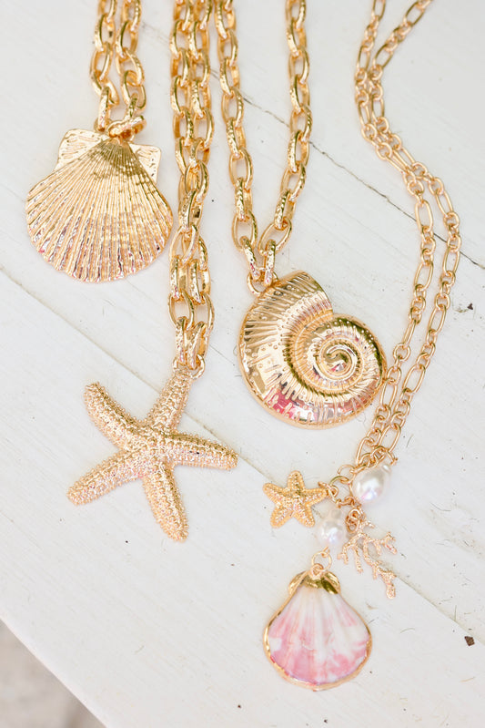 Gold Sealife Necklace Bundle