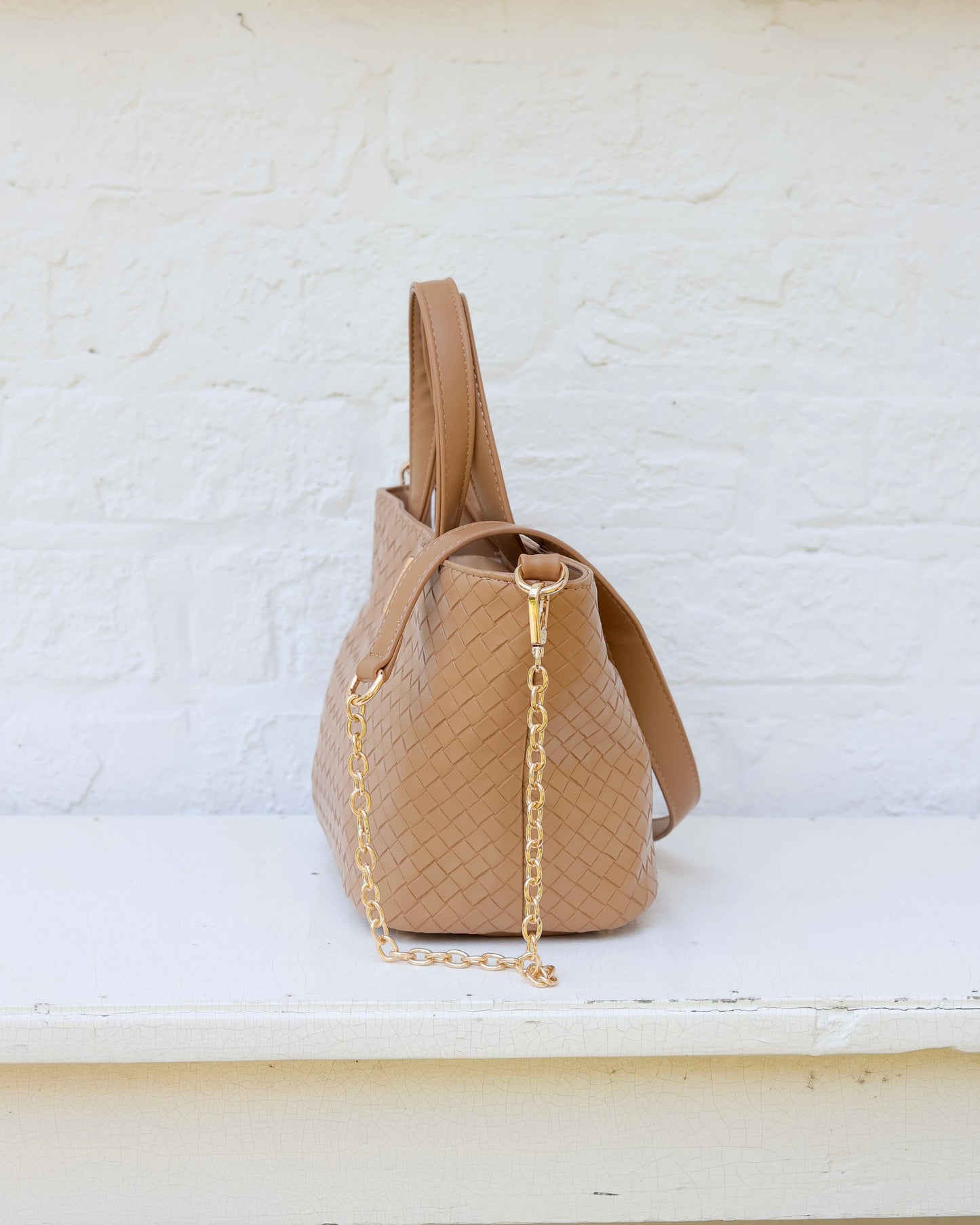 Maren Mini Tote Woven Tan