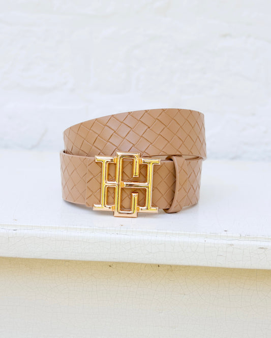 Bridgette Belt Woven Tan