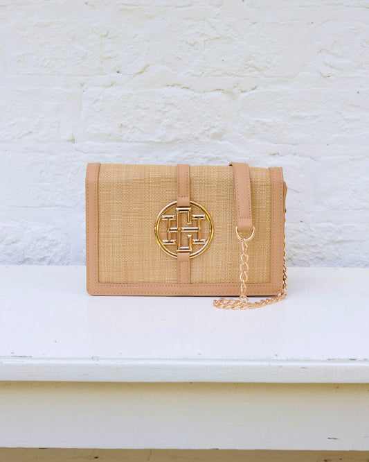 Cecilia Circle Logo Handbag Natural