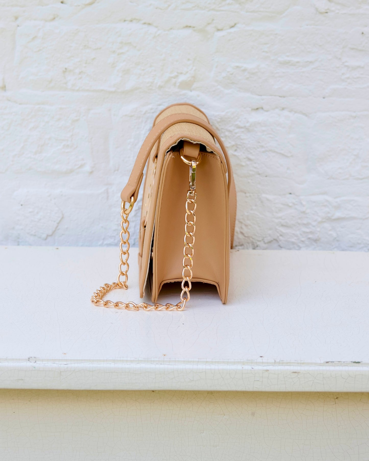 Cecilia Circle Logo Handbag Natural