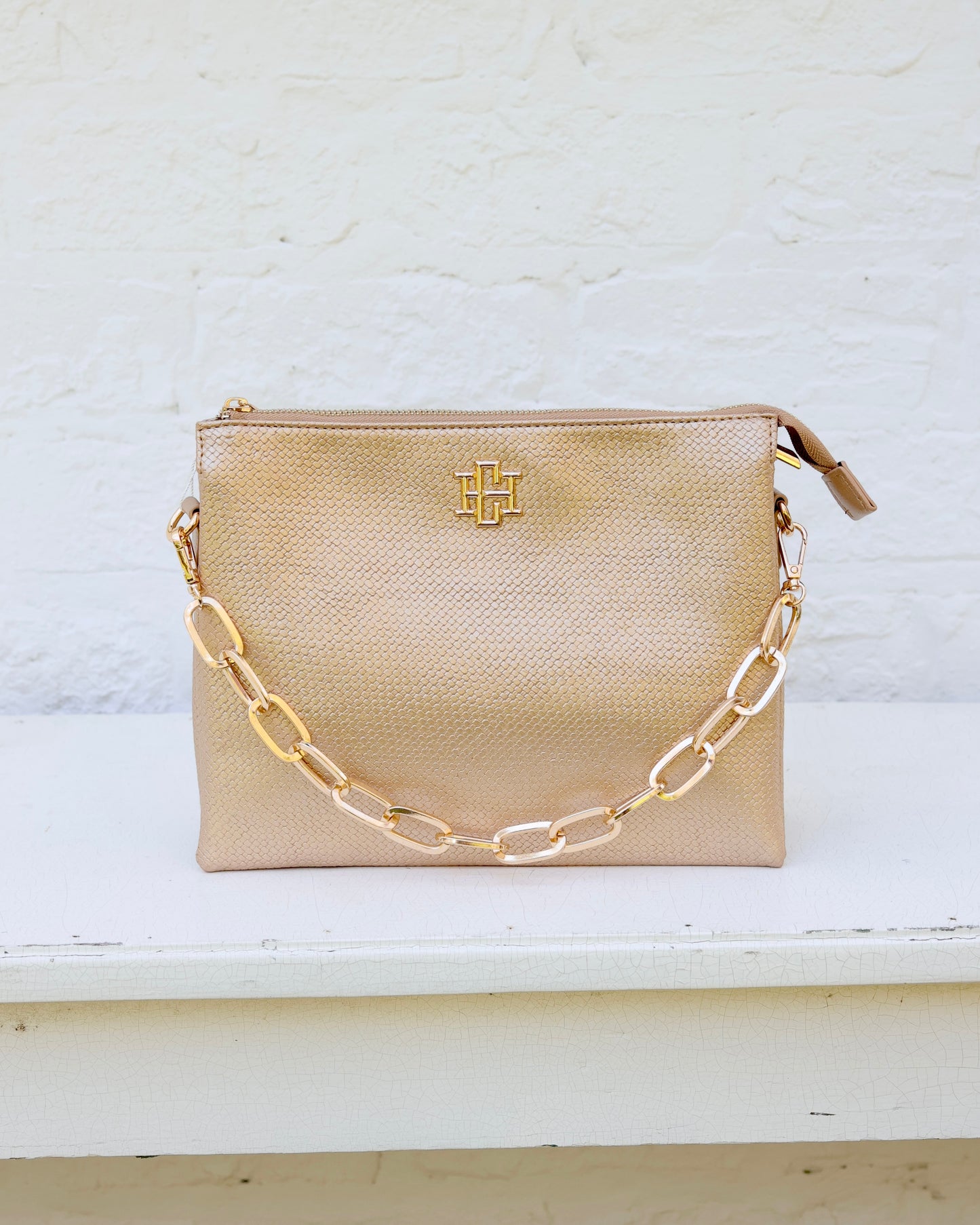 Ariana Crossbody Woven Gold