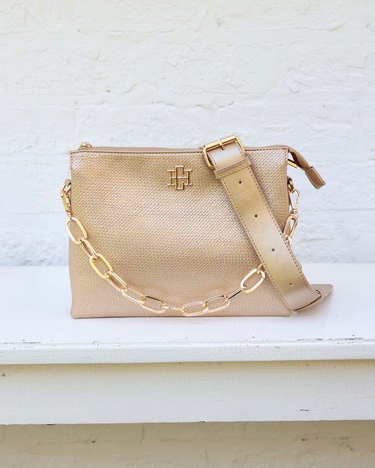 Ariana Crossbody Woven Gold