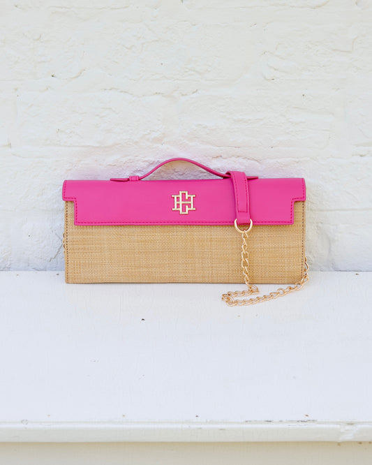 Betty Clutch Natural Hot Pink