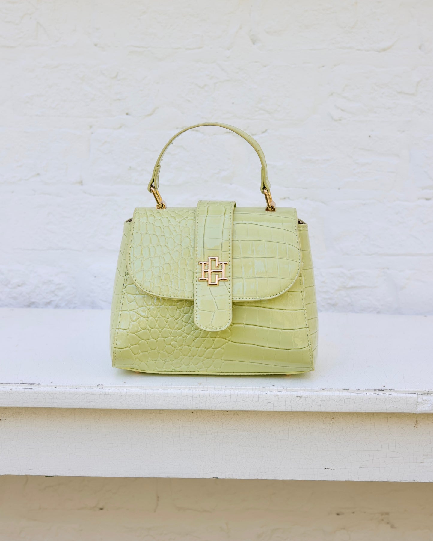 Tucker Handbag Lime Patent EC