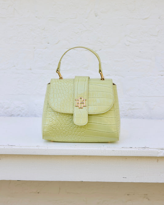 Tucker Handbag Lime Patent EC