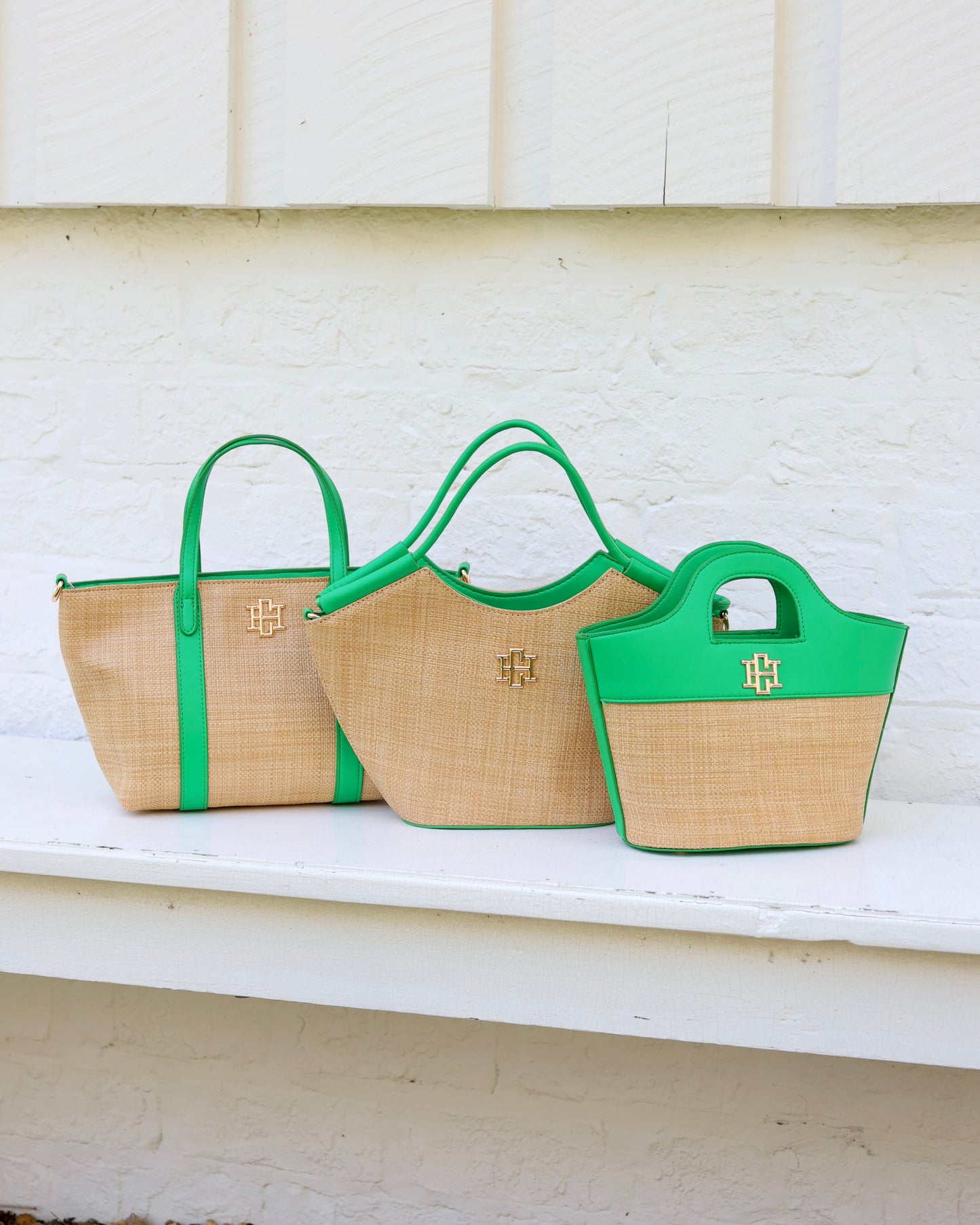 Mini Tote Bundle in Green Natural