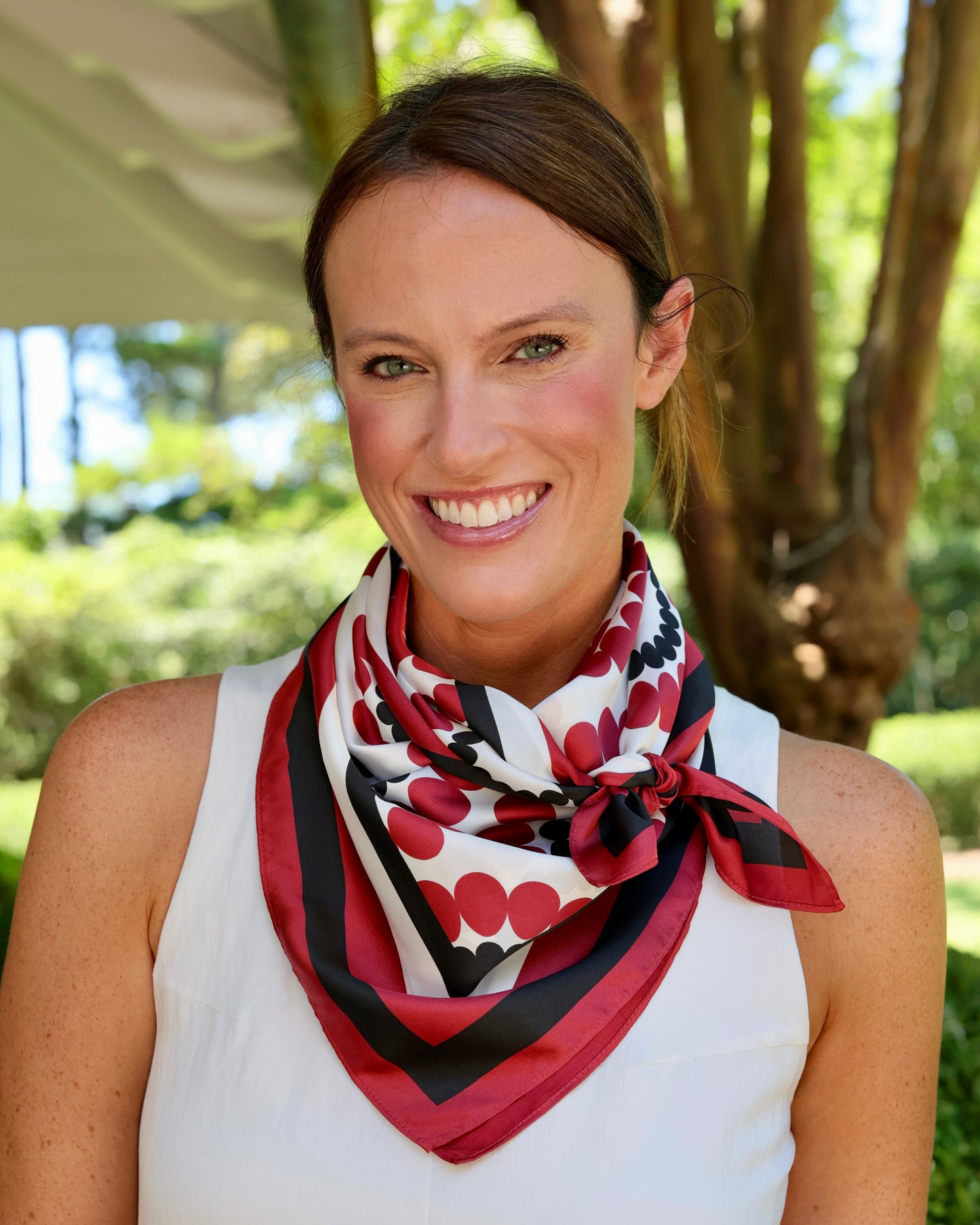 Lucy Floral Scarf Large Garnet Black