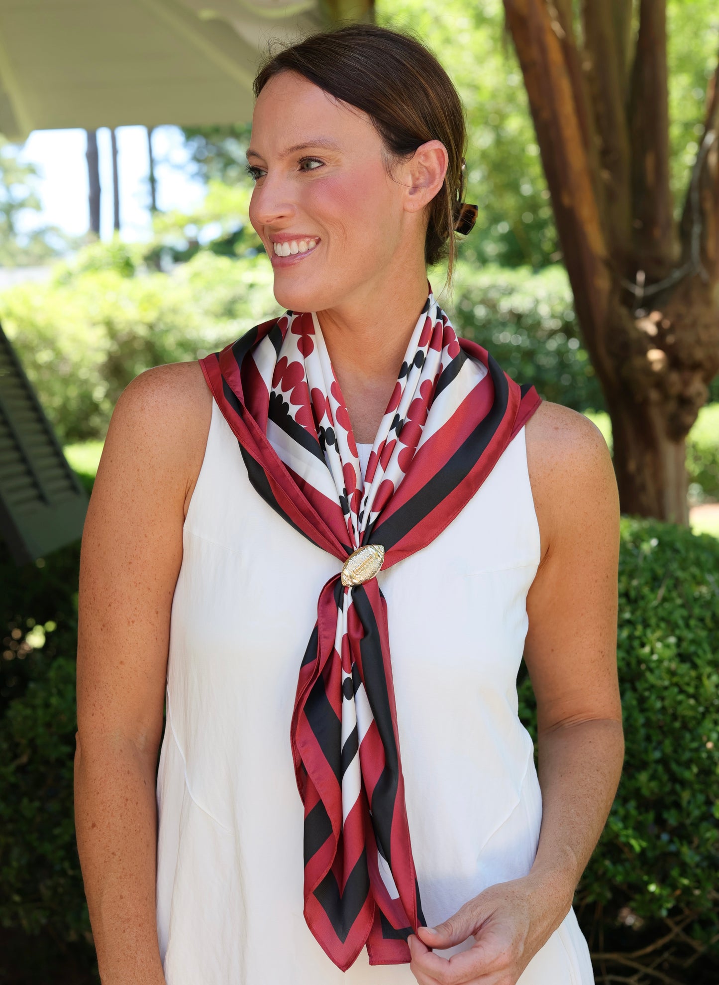 Lucy Floral Scarf Large Garnet Black