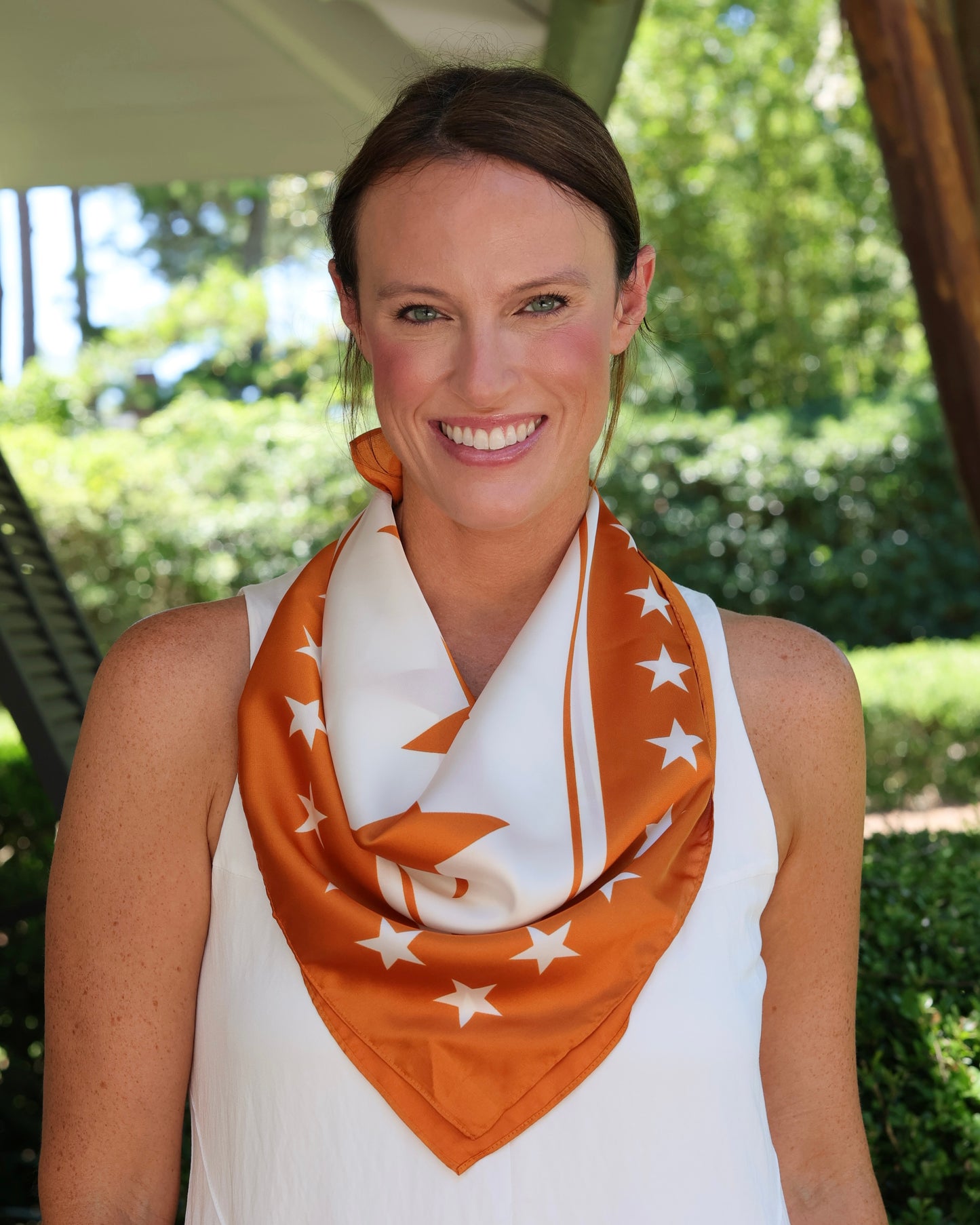 Fitzgerald Star Scarf Medium Orange White