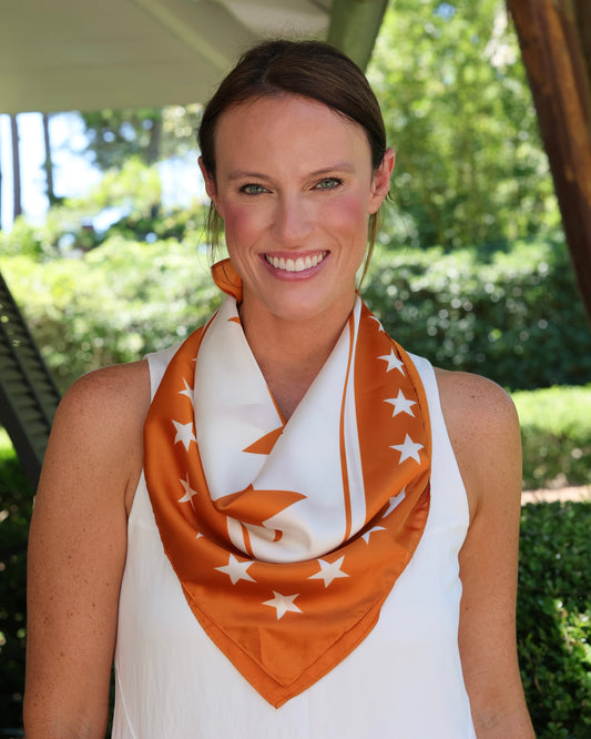 Fitzgerald Star Scarf Medium ORANGE WHITE